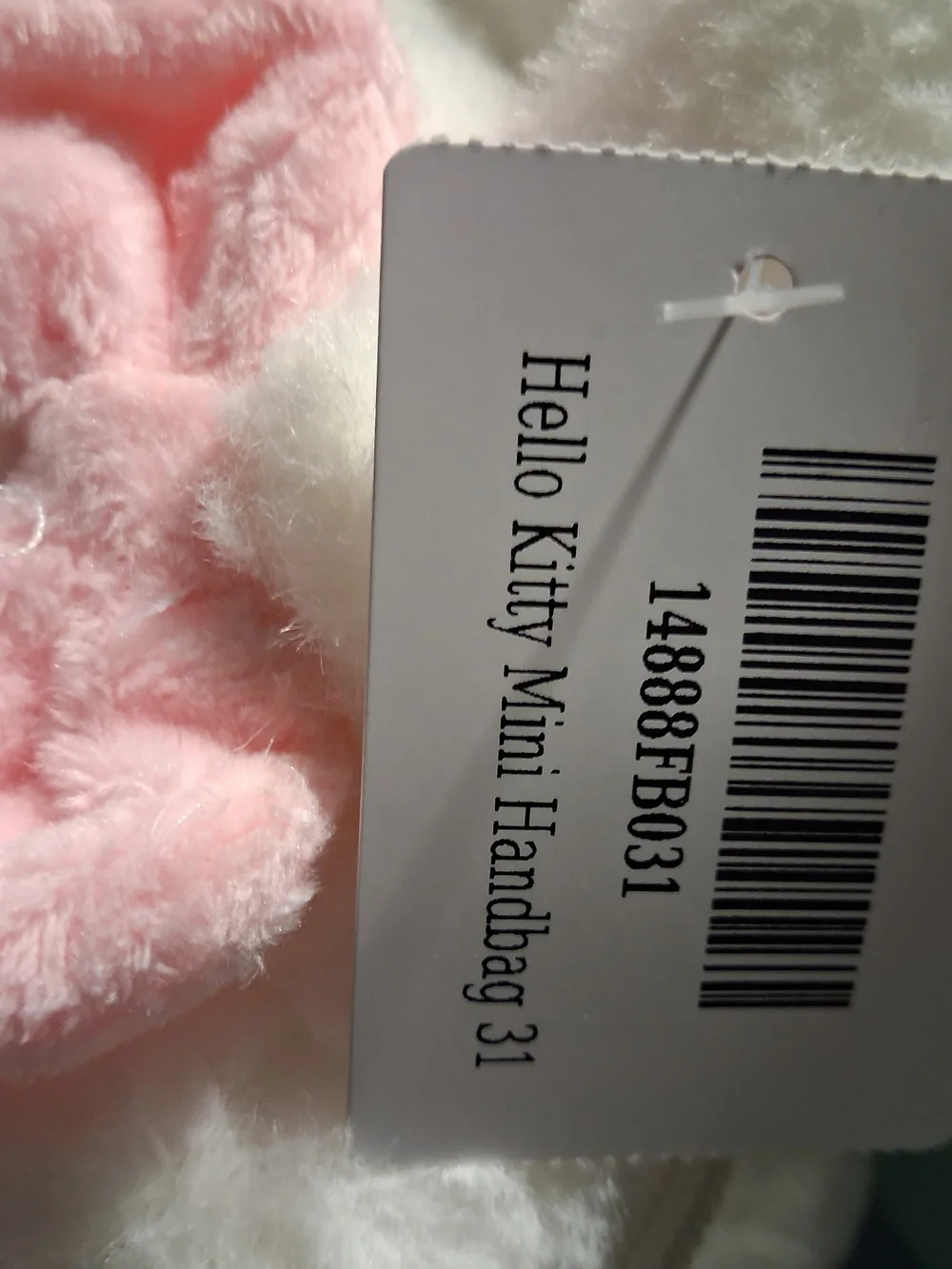 Hello Kitty White and Pink Plush Handbag with Bow Accent